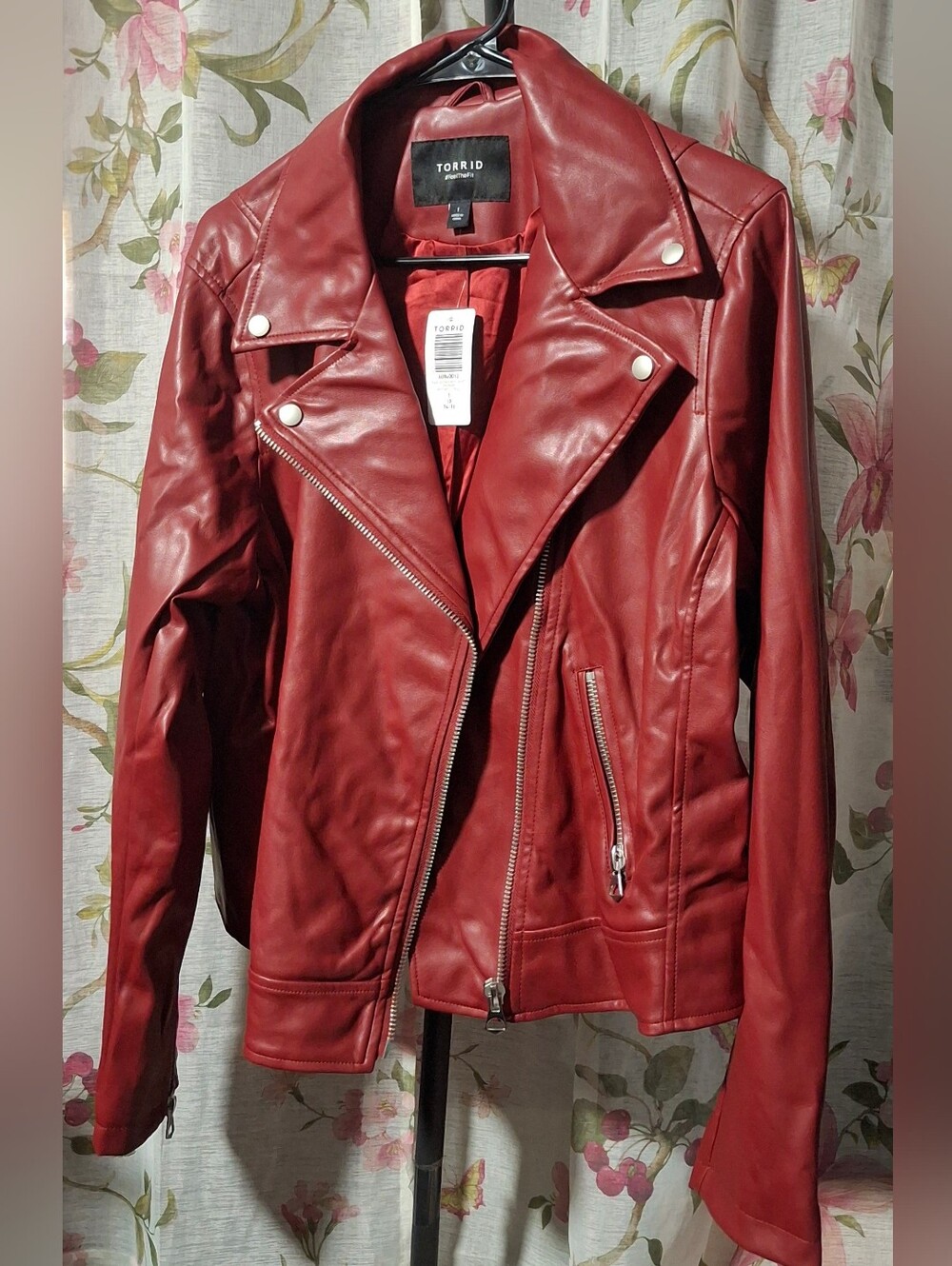 Torrid Burgundy Faux Leather Moto Jacket